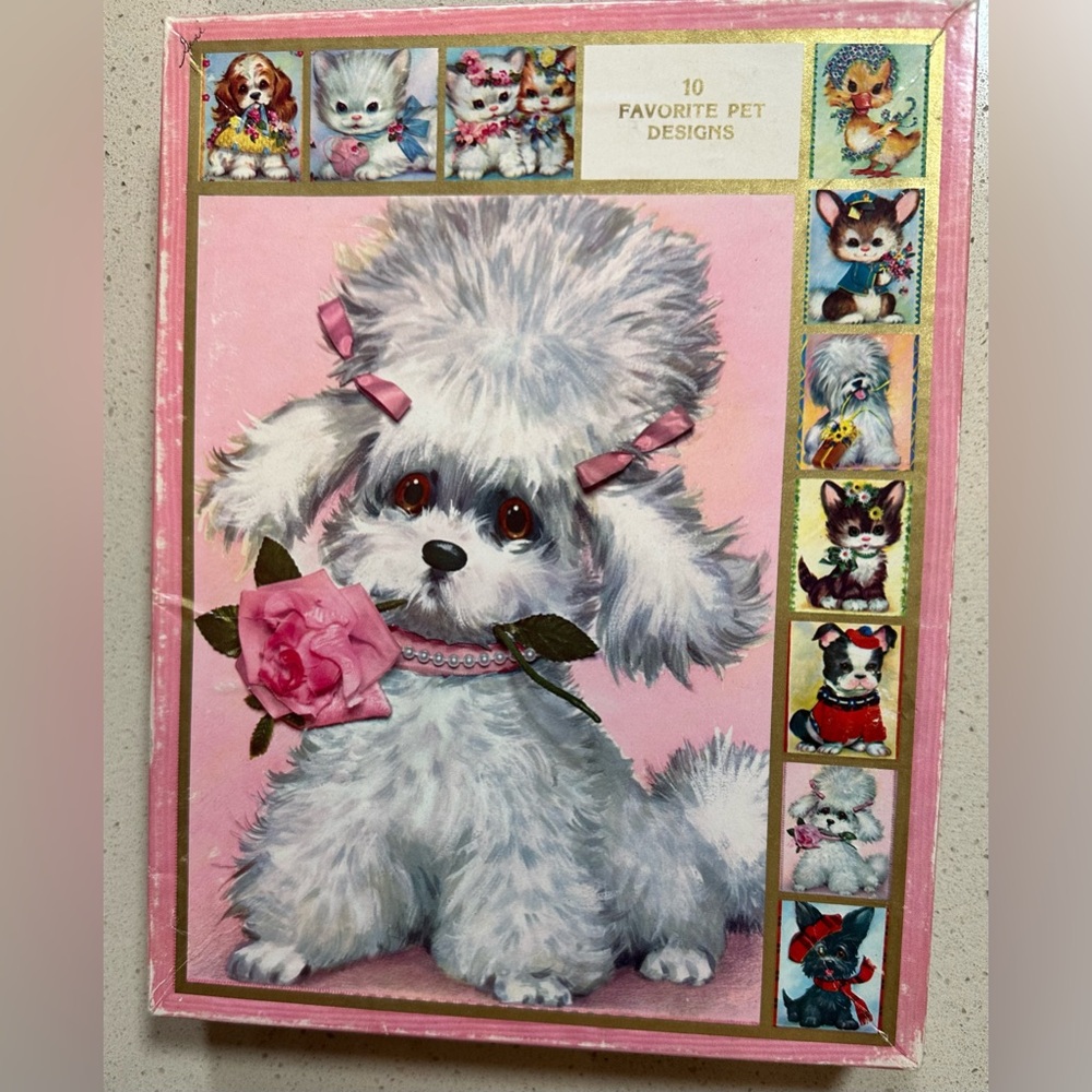 Vintage 1960’s Coby “The Pet Set” - set of 8 -9-1/2 x7-1/2 Giant Cards